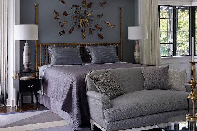 Jean-Louis Deniot contemporary bedroom design with golden luxurious details