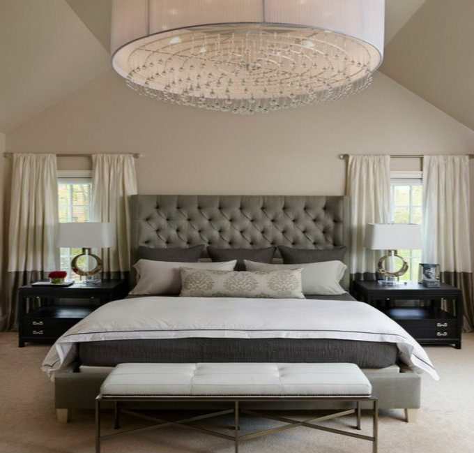 Luxurious grey bedroom with an amazing design
